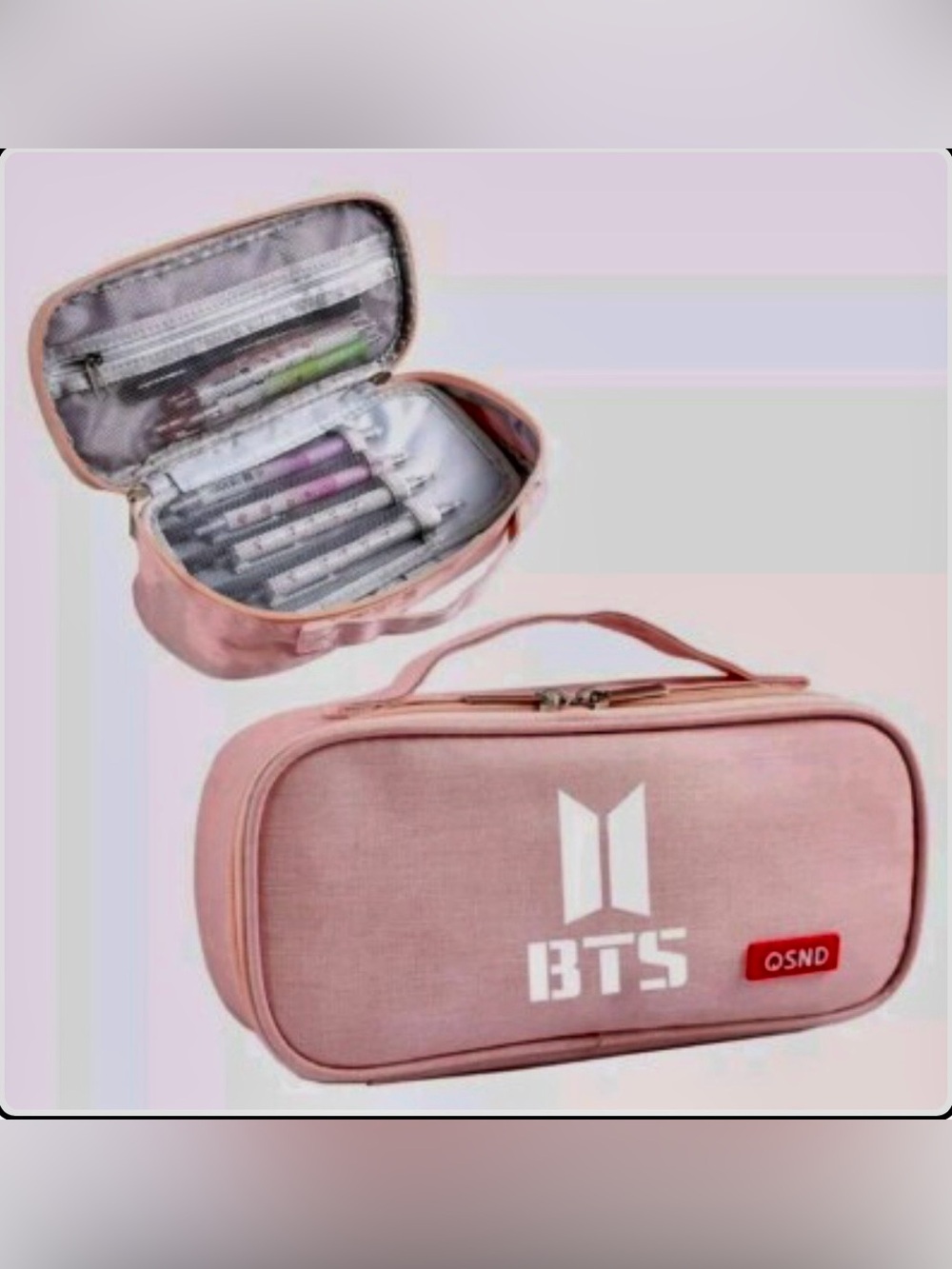 NEW BTS Travel Pouch (soft pink) 9.5in x4in x 2in